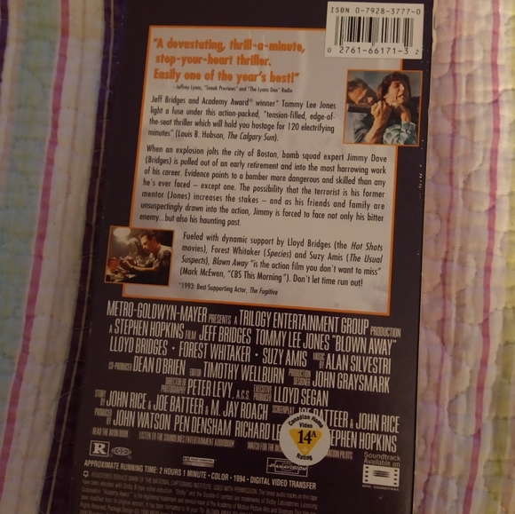 6/$15 Blown Away 1994 Action/Thriller VHR tape - Picture 4 of 4